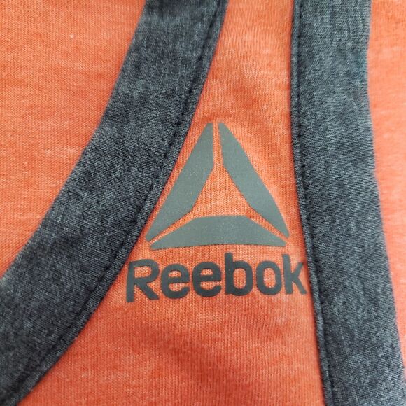 Reebok Men's Tank Top Size Small Speedwick Orange Gray Trim - Picture 4 of 9